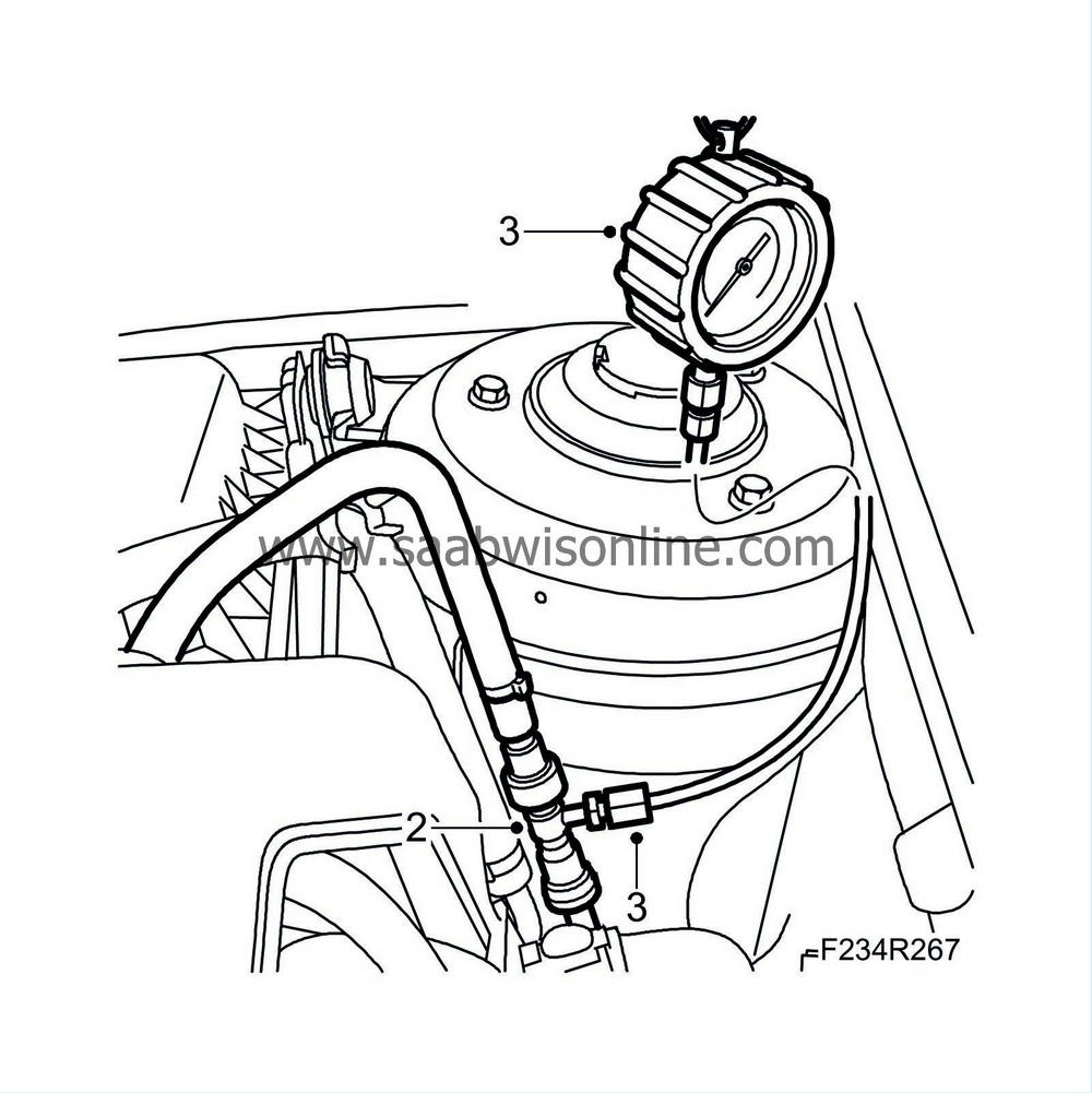 Fuel pressure testing, feed pressure 93 2011 SAAB