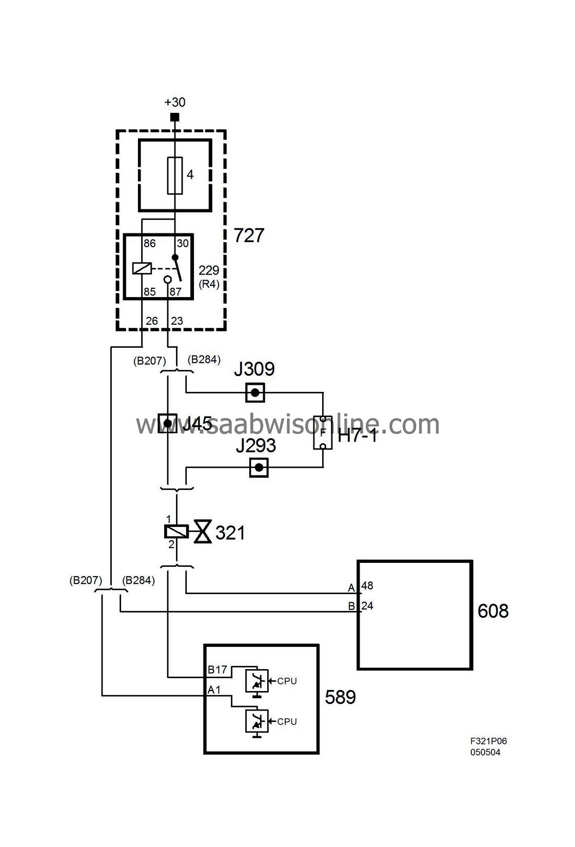 EVAP canister purge valve (321), T8 93 2006 SAAB