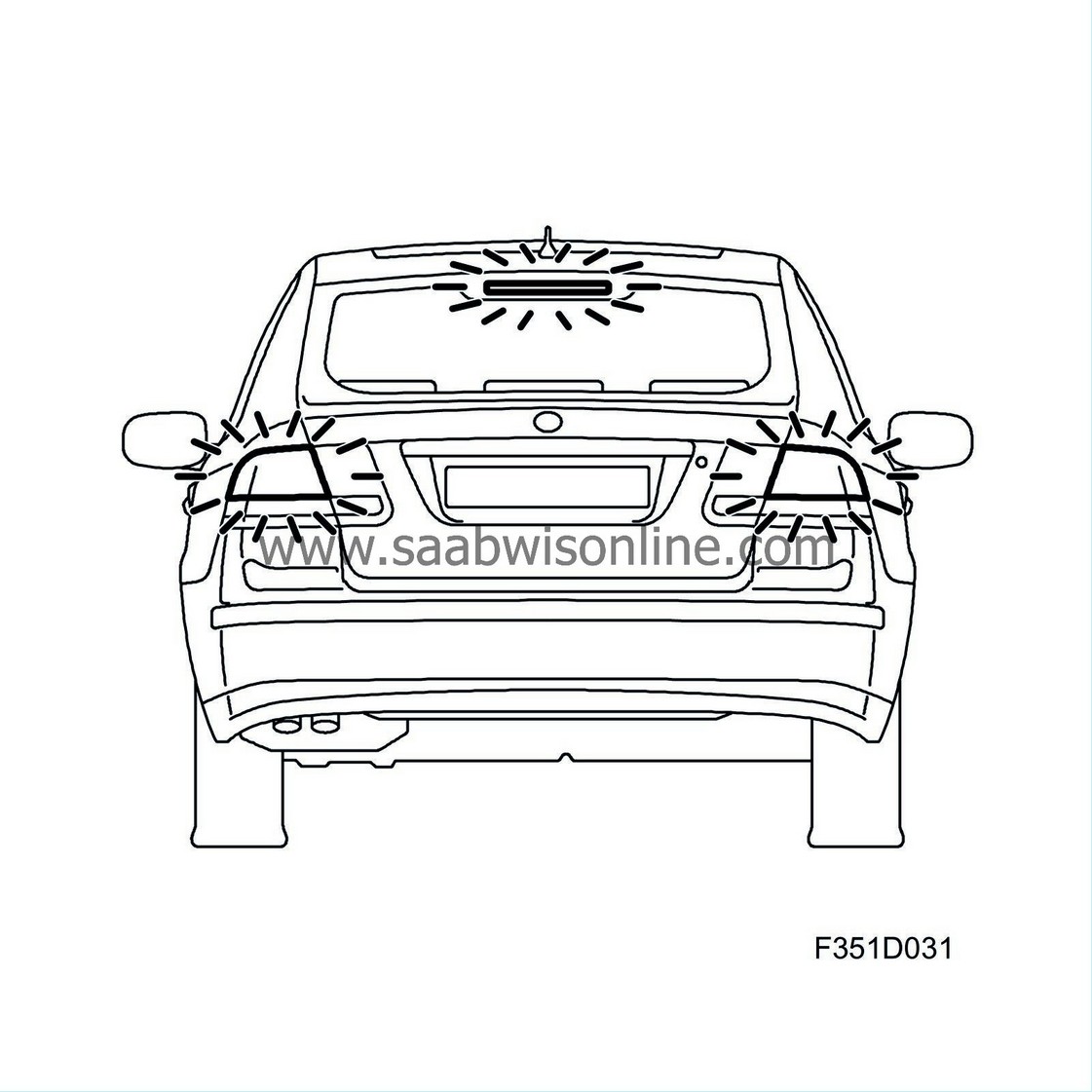 Brake lights, detailed description 93 2004 SAAB