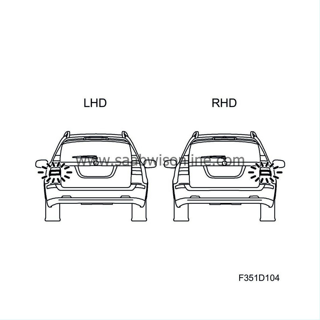 Rear fog light, detailed description 93 2007 SAAB