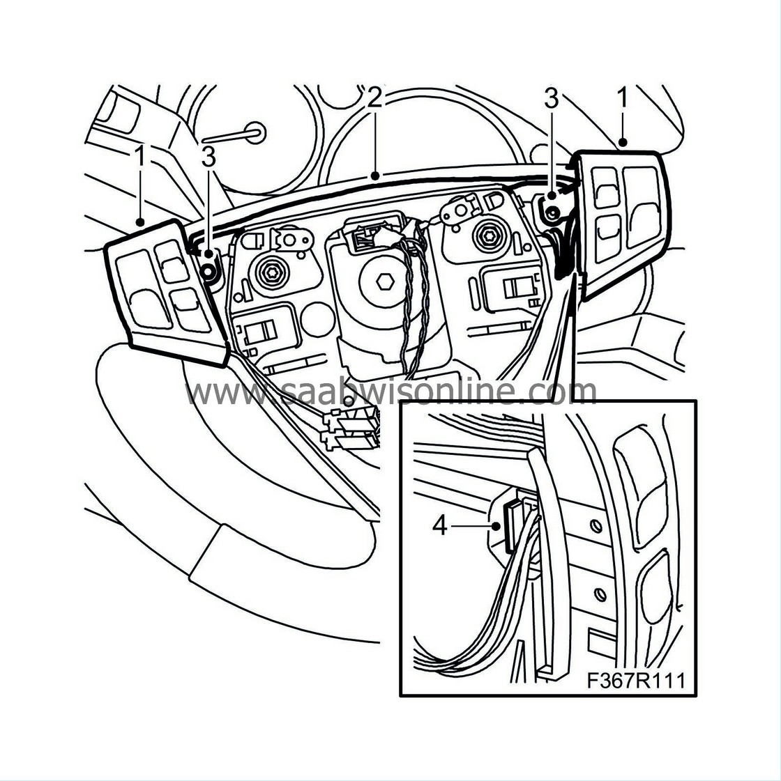 Steering wheel controls 93 2006 SAAB Information System