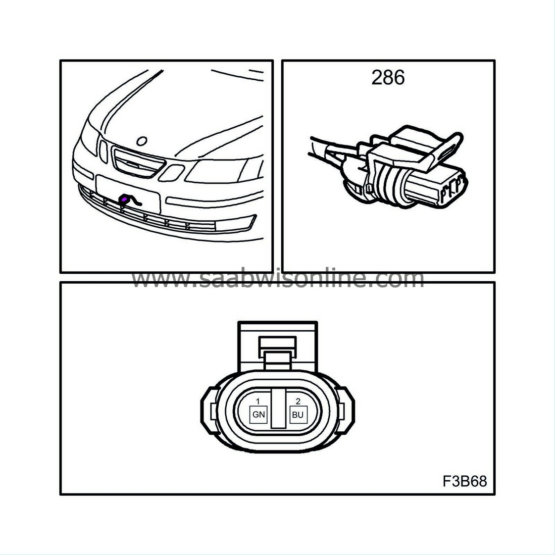 Temperature sensor, outdoor air (286) 93 2004 SAAB