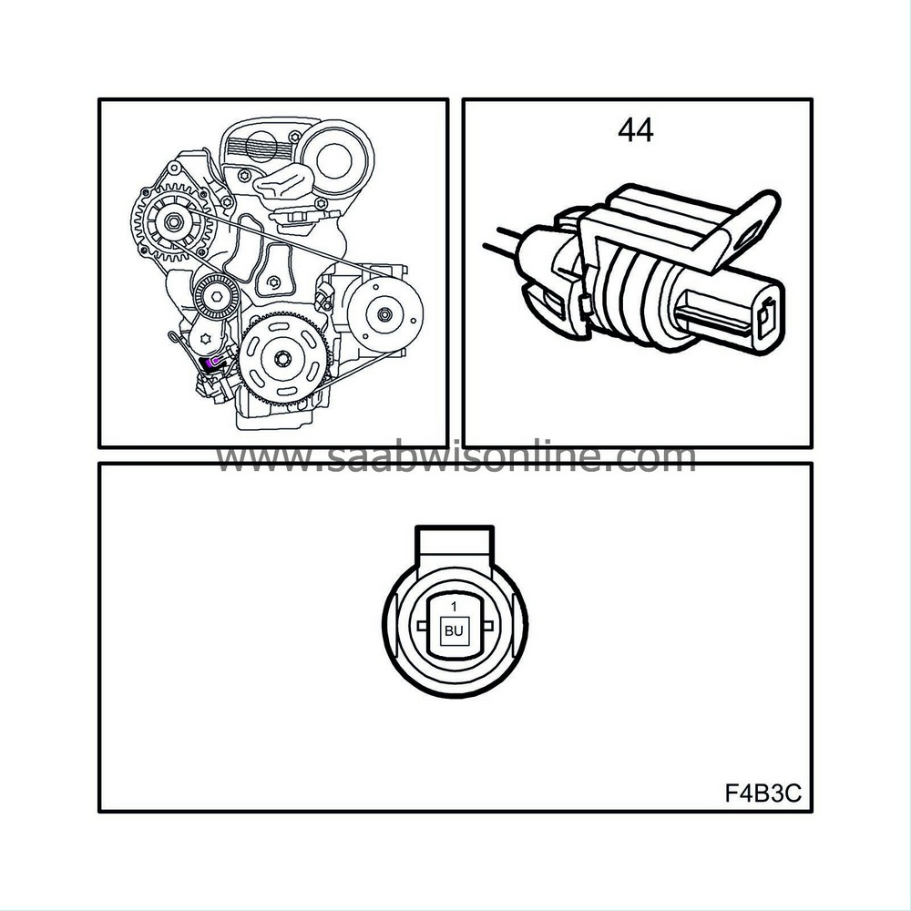 Engine oil pressure switch (44) 93 2008 SAAB Information