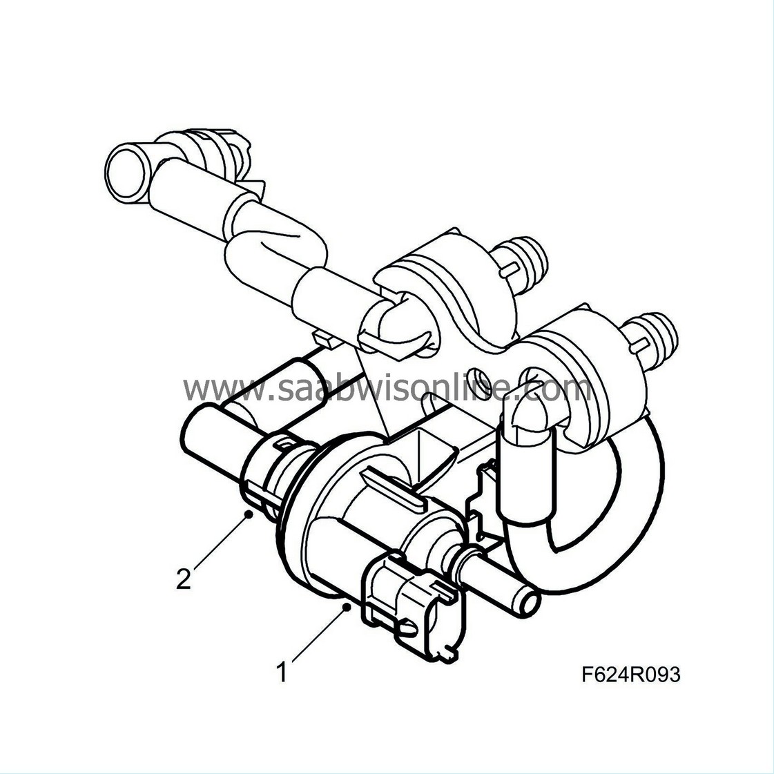 EVAP canister purge valve (321), B284 93 2008 SAAB