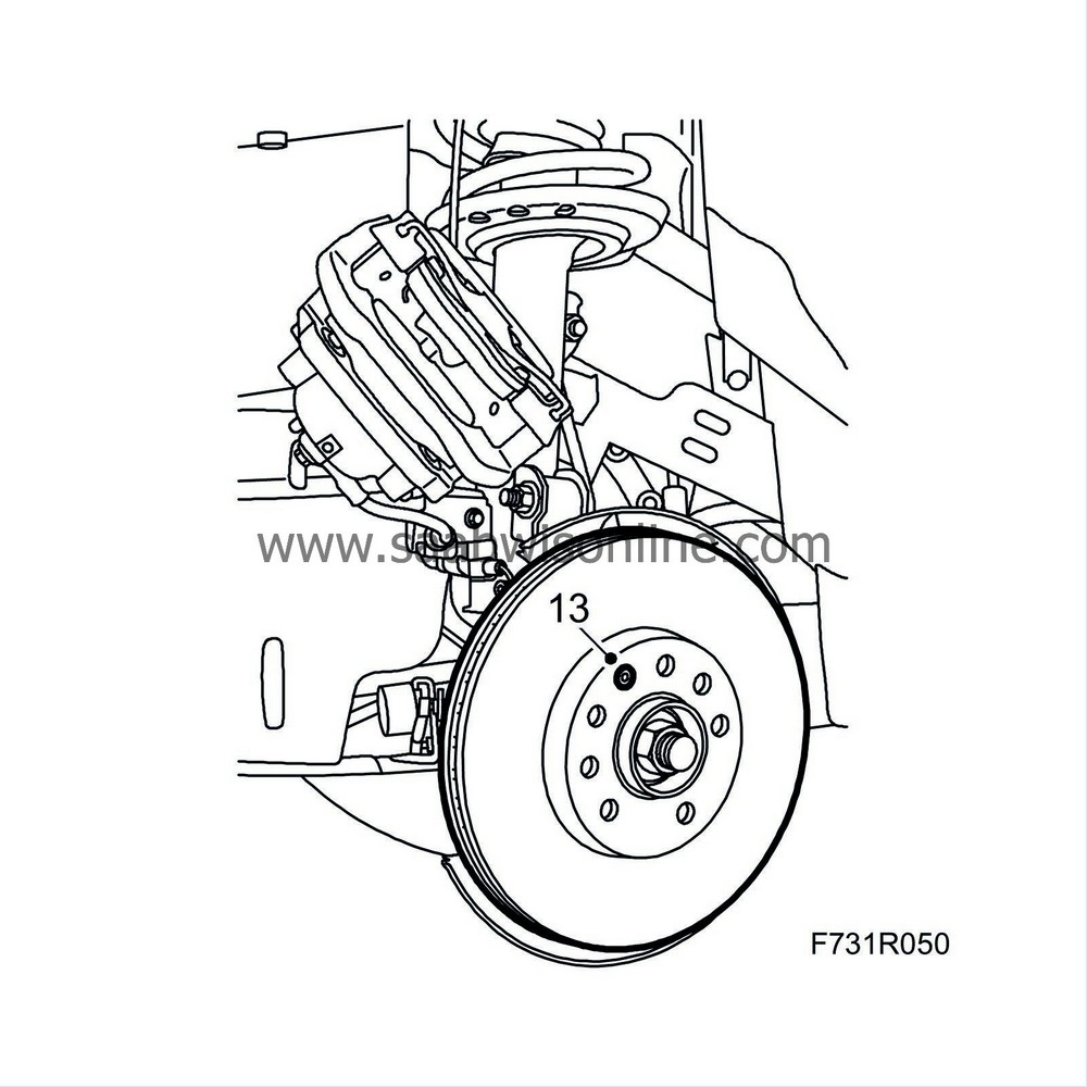 Control measuring axial hub runout, front wheels 93 2007 SAAB