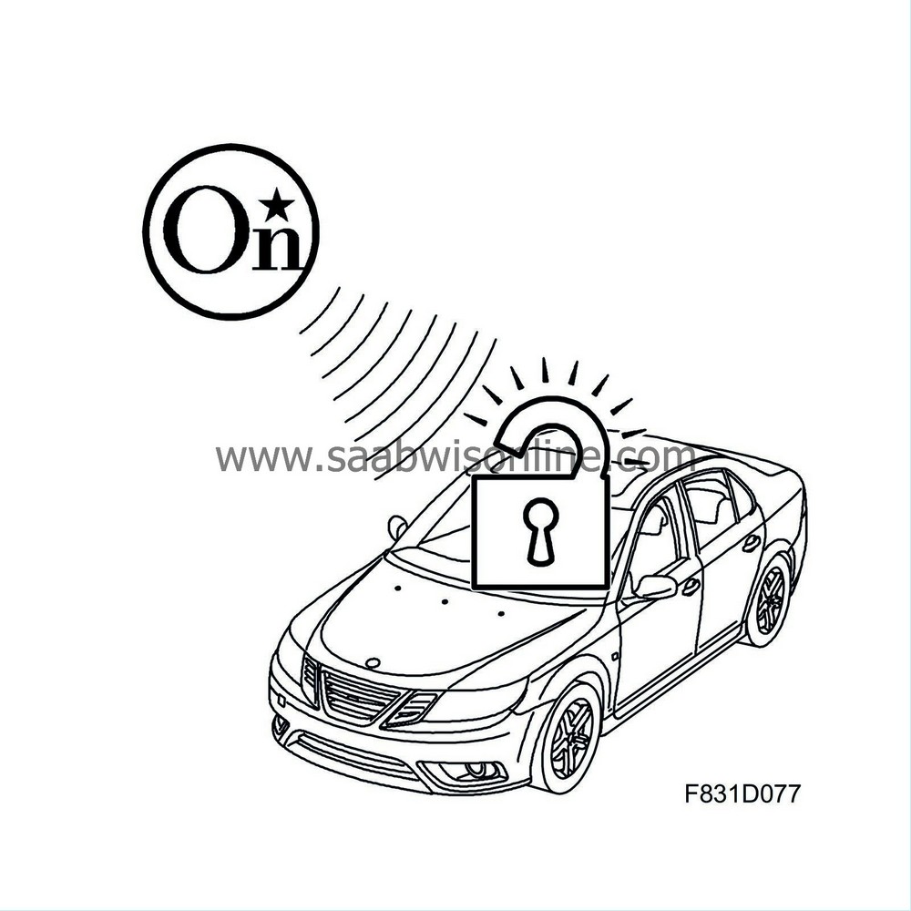 Locking and unlocking doors with the remote control 93 2010 SAAB