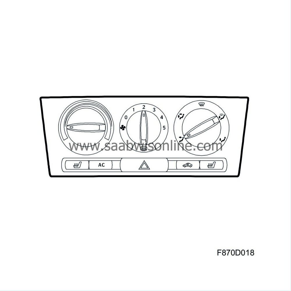 Control panel, manual climate control (504) 93 2004 SAAB