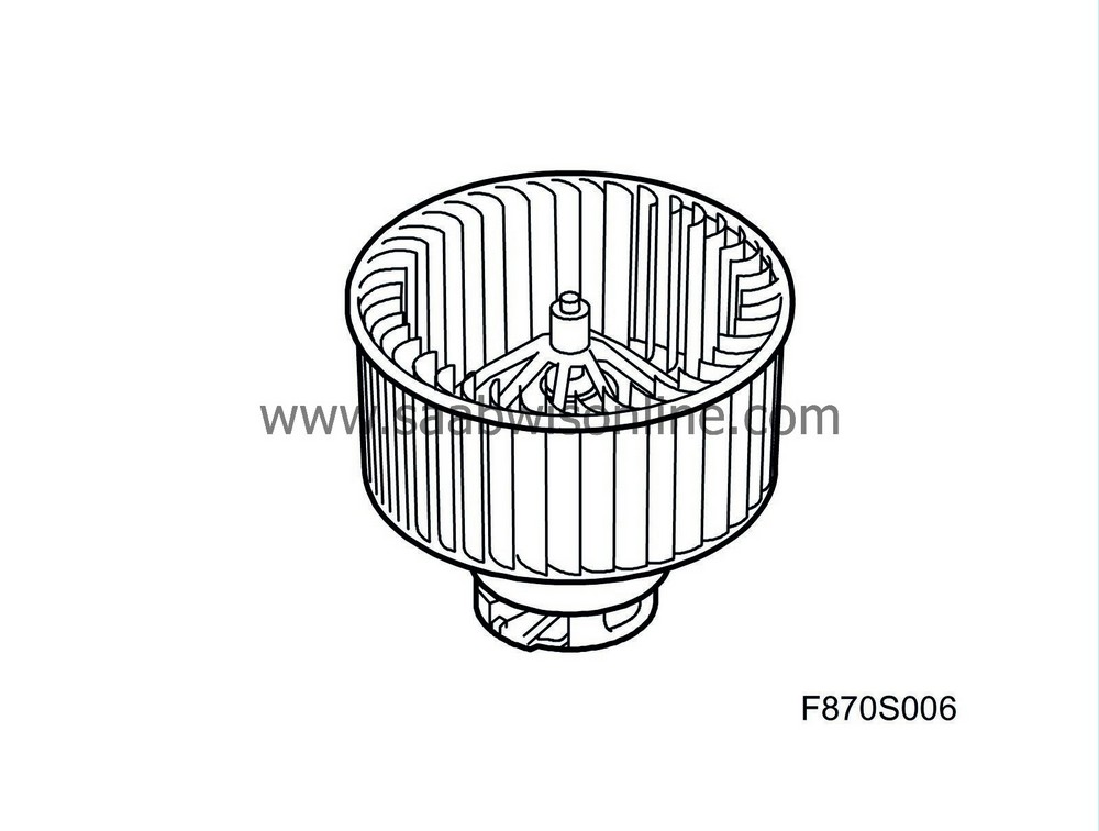 Motor, ventilation fan (36), ACC 93 2004 SAAB Information