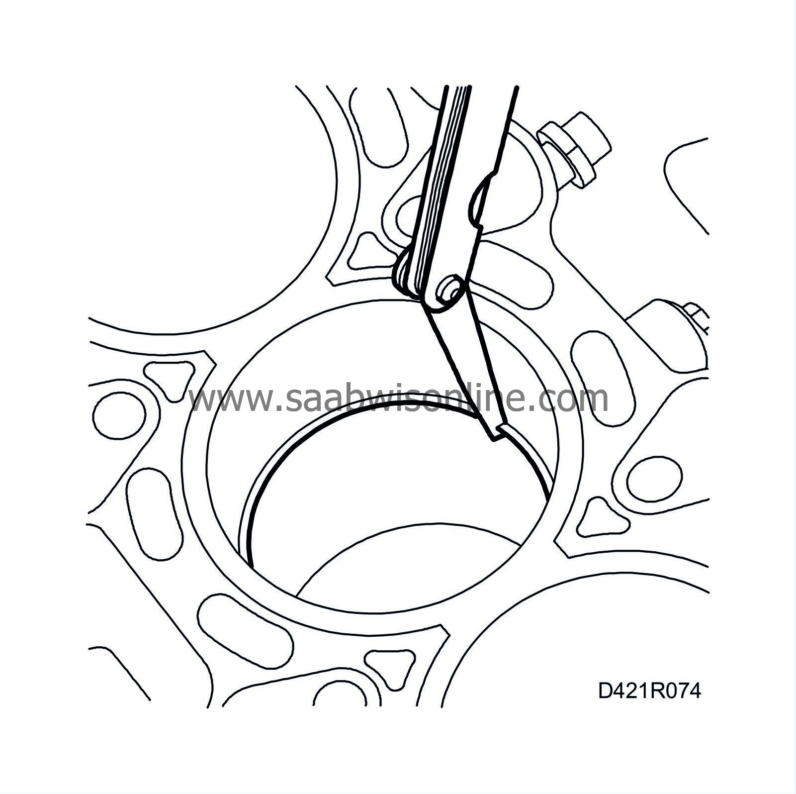 Fitting piston rings on piston 95 2002 SAAB Information