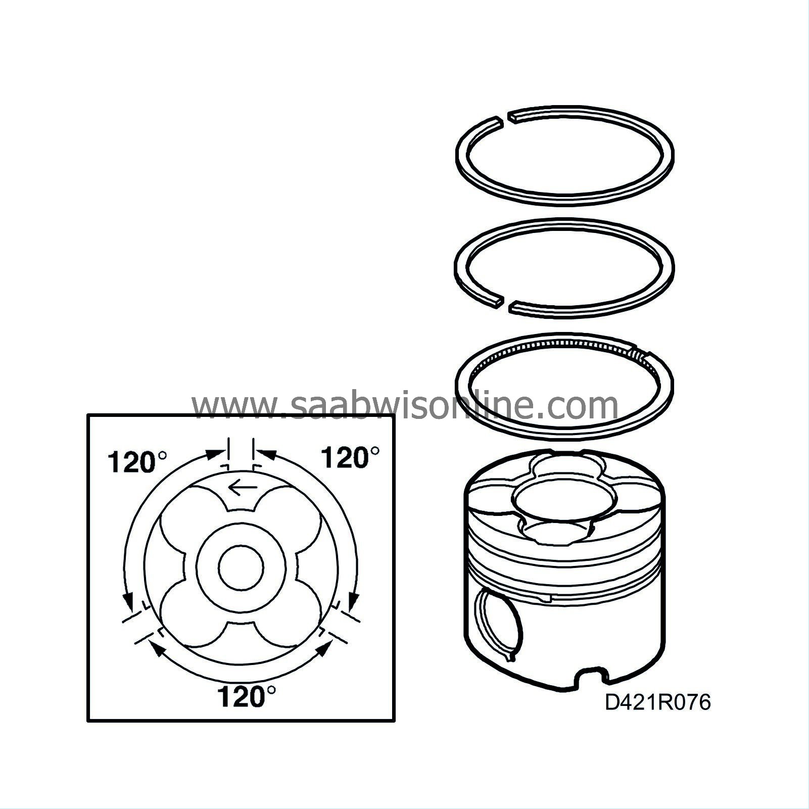 Fitting piston rings on piston 95 2002 SAAB Information