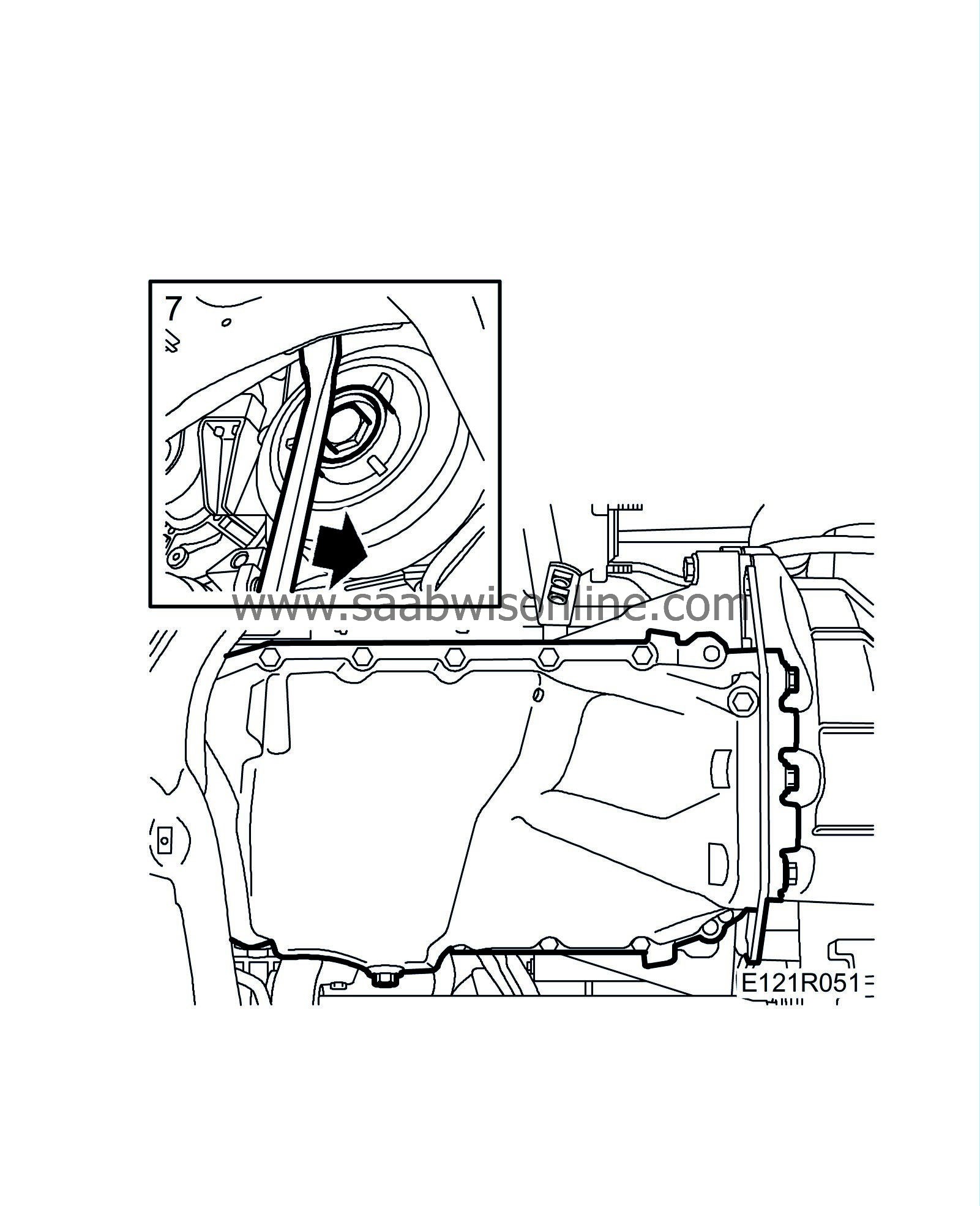 Oil sump (in car) B235R manual – 9-3 2000 | SAAB Workshop Information ...