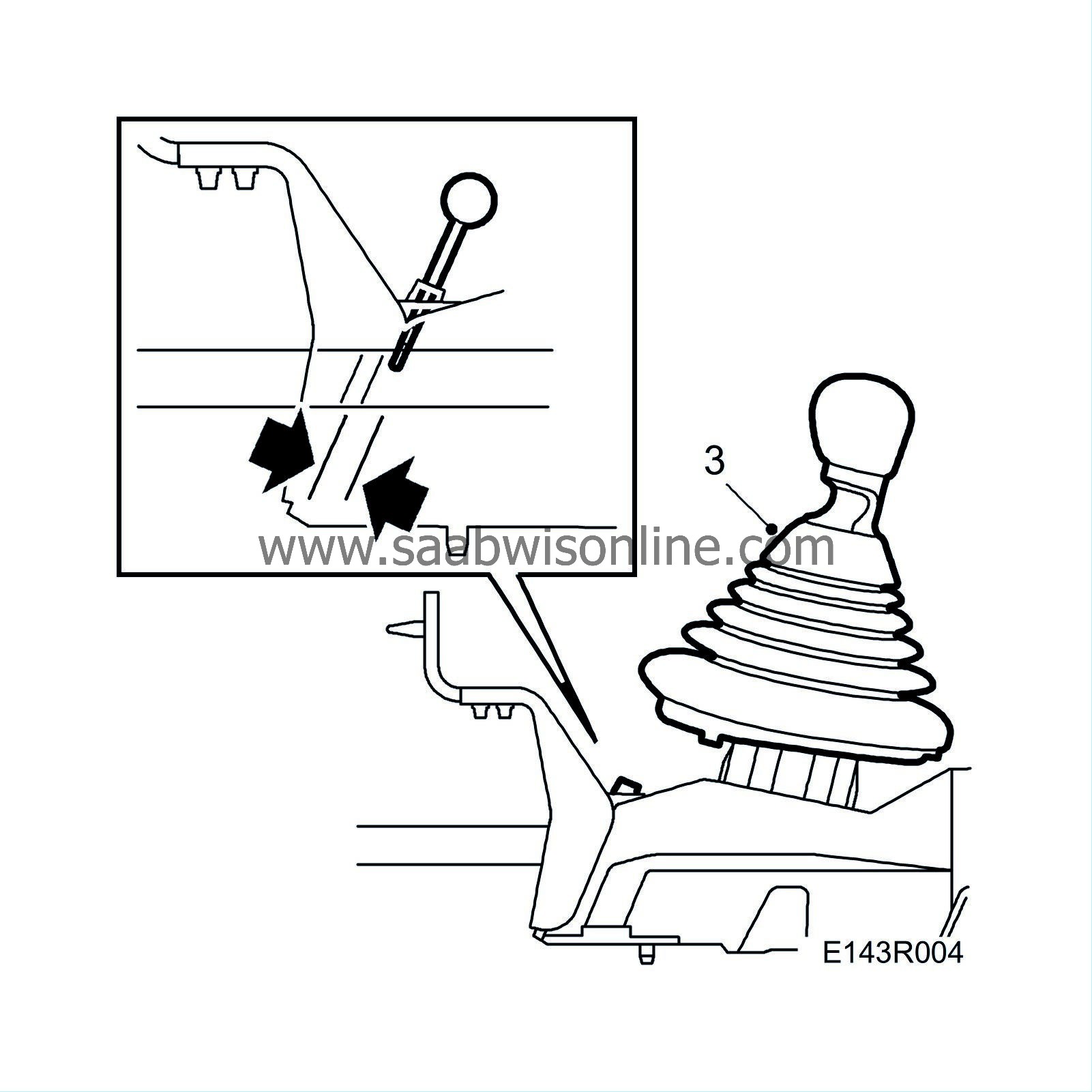 Checking and adjusting the gear position 95 2003 SAAB