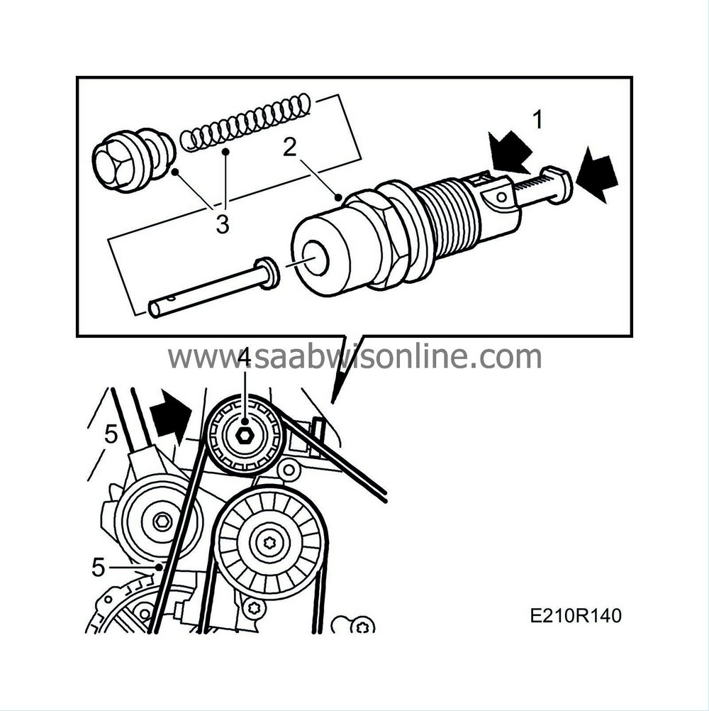 Chain tensioner, timing chain 95 1998 SAAB Information