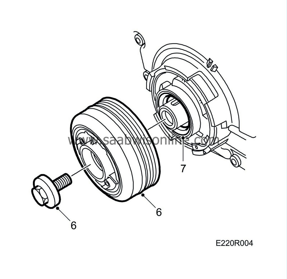 Replacing the crankshaft seal behind the crankshaft pulley (in car) 9