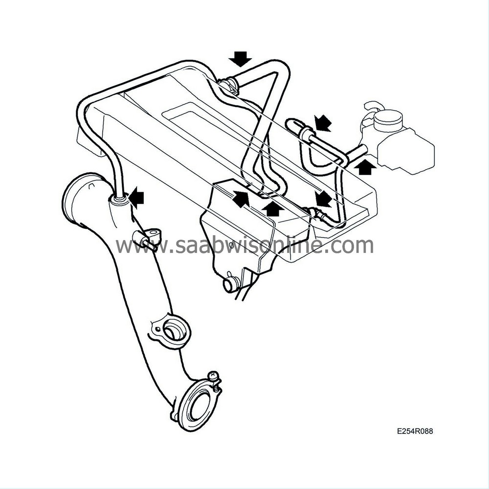 Inspection of crankcase ventilation hoses 95 2007 SAAB
