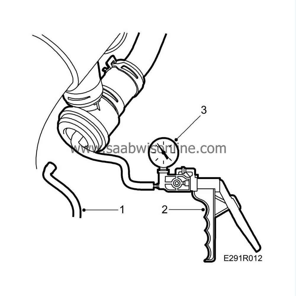 Checking the charge air bypass valve, V6 93 2000 SAAB