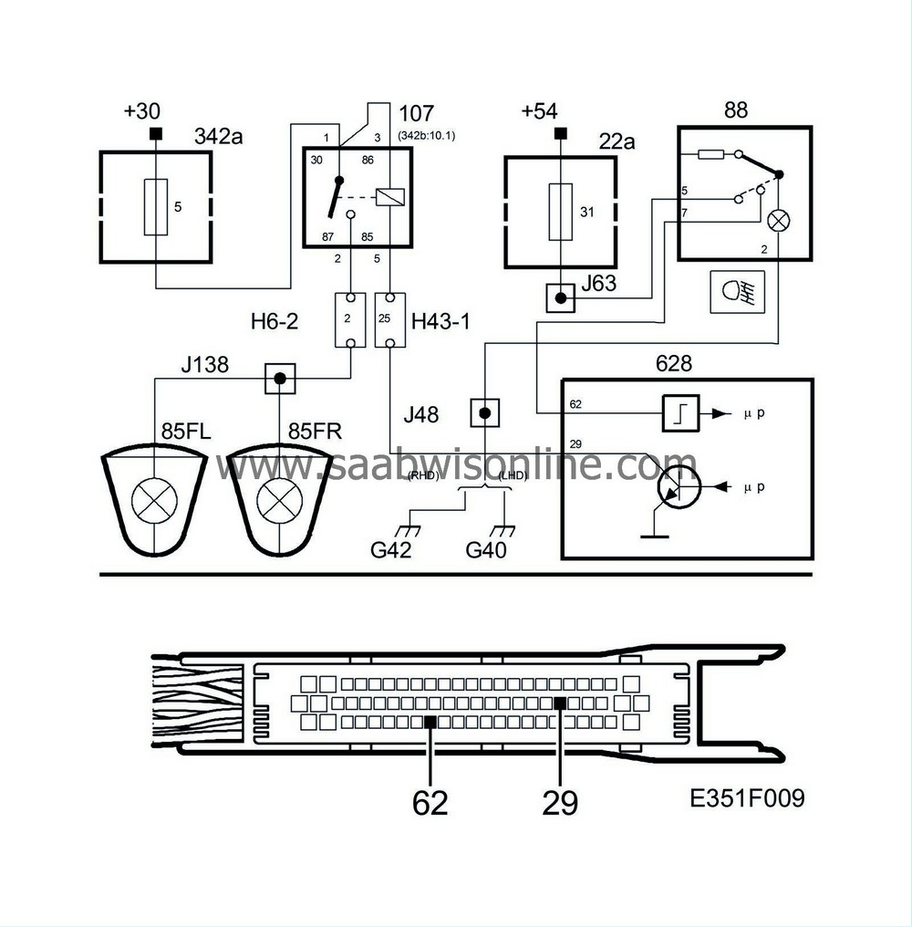 Front Fog Light 93 2000 SAAB Information System Online