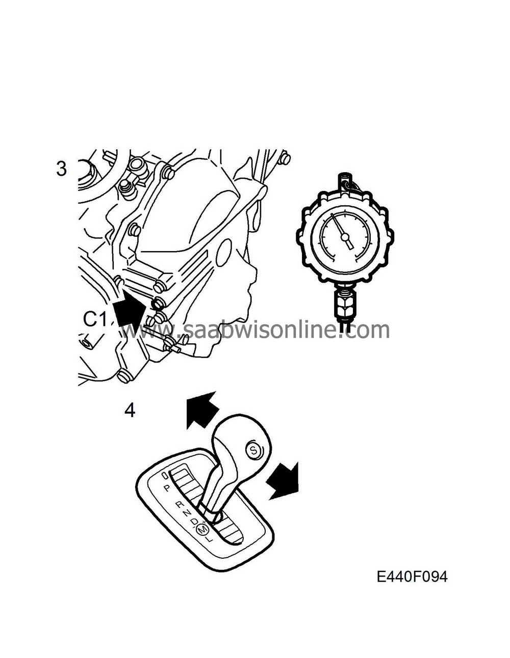 Checking the transmission 95 2007 SAAB Information System