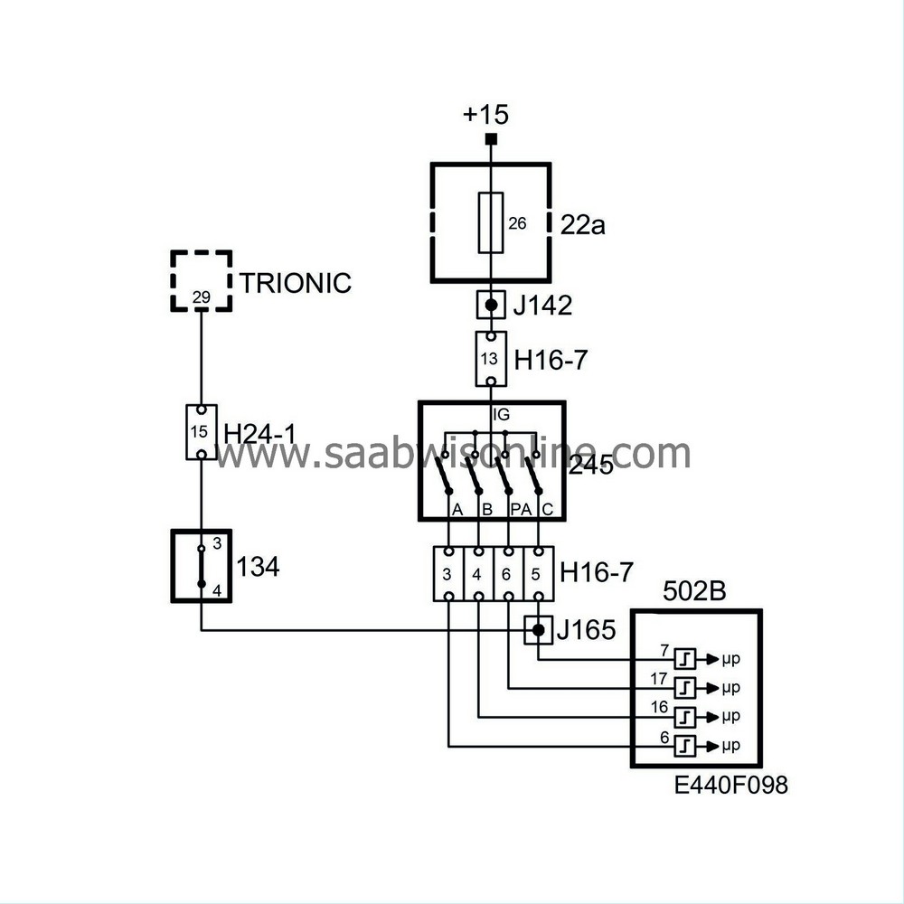 Gear selector position sensor gear engaged 95 2007 SAAB