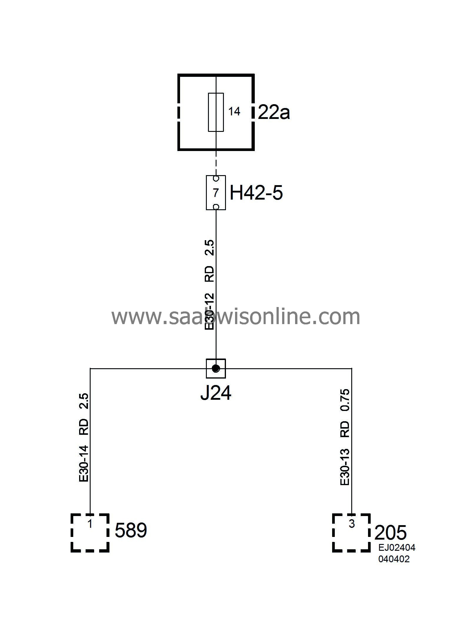 Crimp J24, petrol engine harness 95 2004 SAAB Information