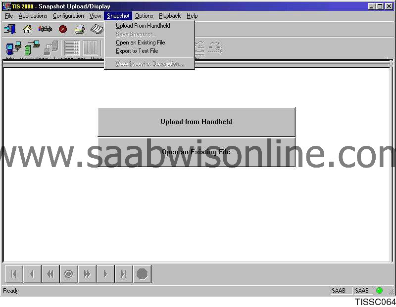 Snapshot, Upload/Display 93 2000 SAAB Information System
