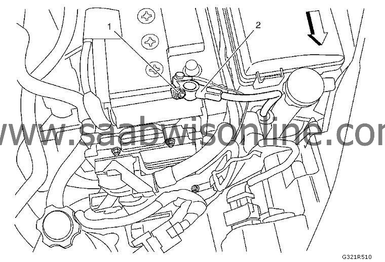 Battery Negative Cable Disconnection and Connection 95 2011 SAAB